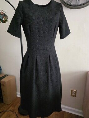 Classic Black Short-Sleeve Fit & Flare Dress Size 4